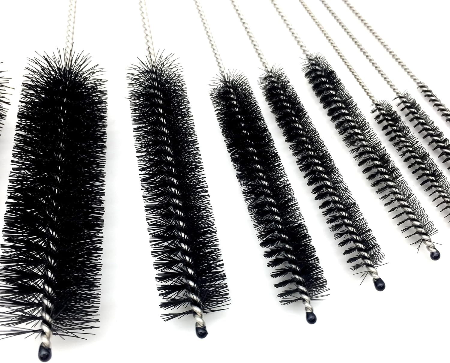 10 Piece Stainless Steel Straw Cleaning Brush Set - Durable Nylon Bristles - Multi-Size for Reusable Straws, Sippy Cups, and Narrow Neck Containers