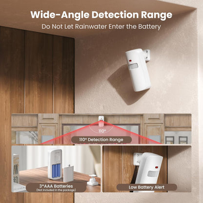 Wireless Motion Sensor Door Chime, Fast Detection PIR Entry Alert(10S Interval Alarm) with 61 Chimes, 5 Volume Levels, RGB Light Indicator, Easy Install for Business, Home, Store, Elderly, Visitors