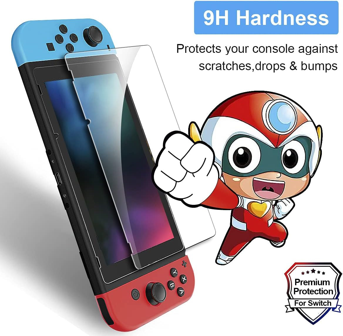 [3 Pack] Screen Protector Tempered Glass for Nintendo Switch,  Transparent HD Clear Anti-Scratch Screen Protector Compatible Nintendo Switch