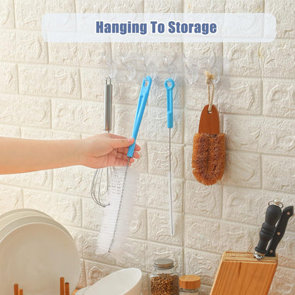 16" Bottle Brush Cleaner for Water Bottle - Long Handle Bottle Brush for Cleaning Narrow Neck Sport Bottles,Beer Bottle and Jugs, Set of 2