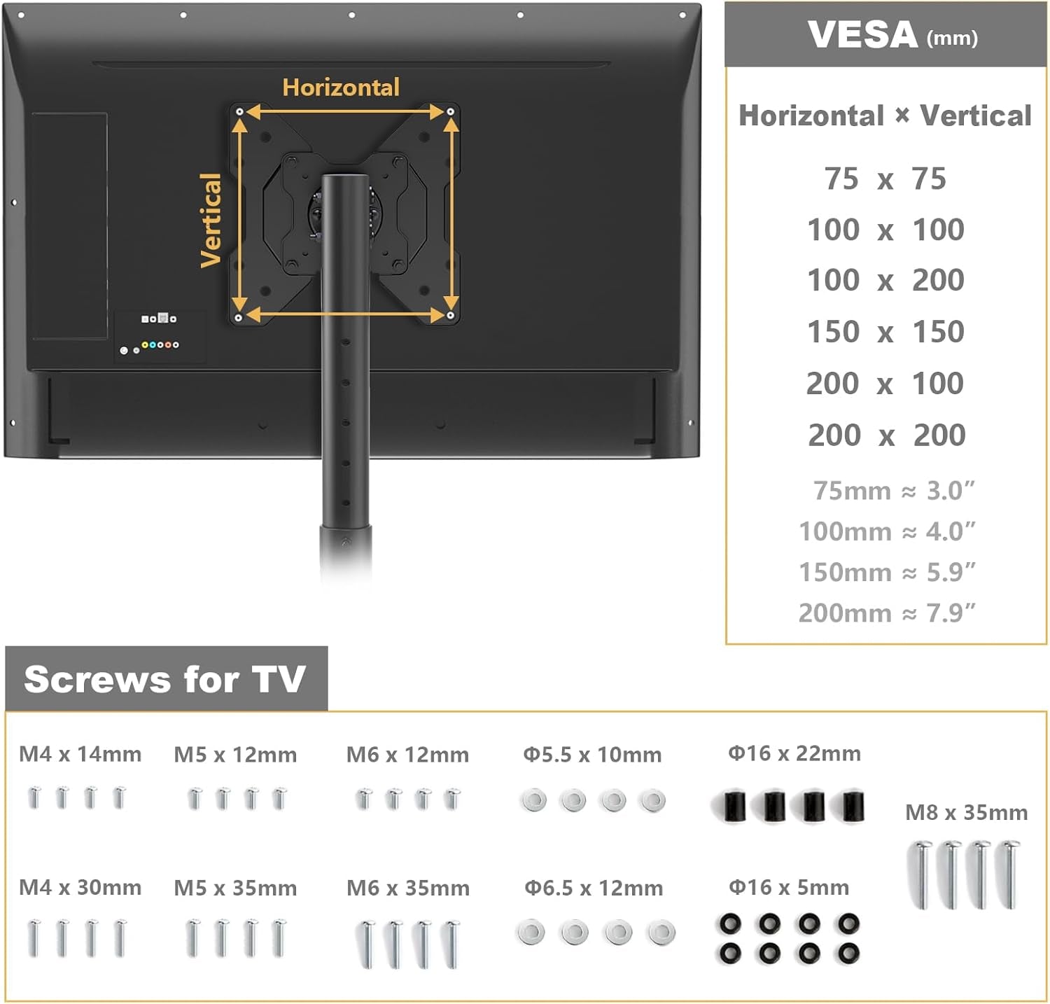 TV Floor Stand for 13-50 Inch LCD LED Flat/Curved Panel Screen Tvs up to 44 Lbs, Height Adjustable TV Stand Mount with VESA 200X200, Portable TV Stand for Bedroom, Dorm Room, Office