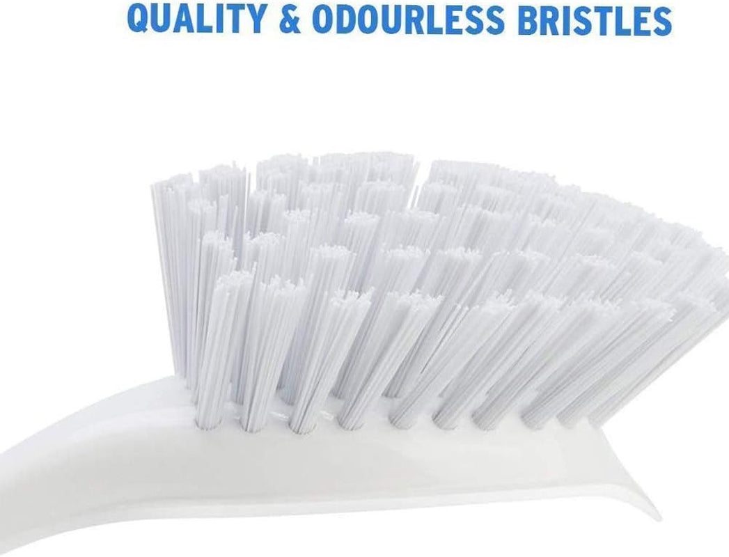 Set of Scrub Brush and Dish Brush with Comfort Grip Handle for Bathroom Kitchen Carpet
