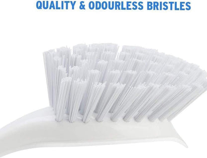 Set of Scrub Brush and Dish Brush with Comfort Grip Handle for Bathroom Kitchen Carpet