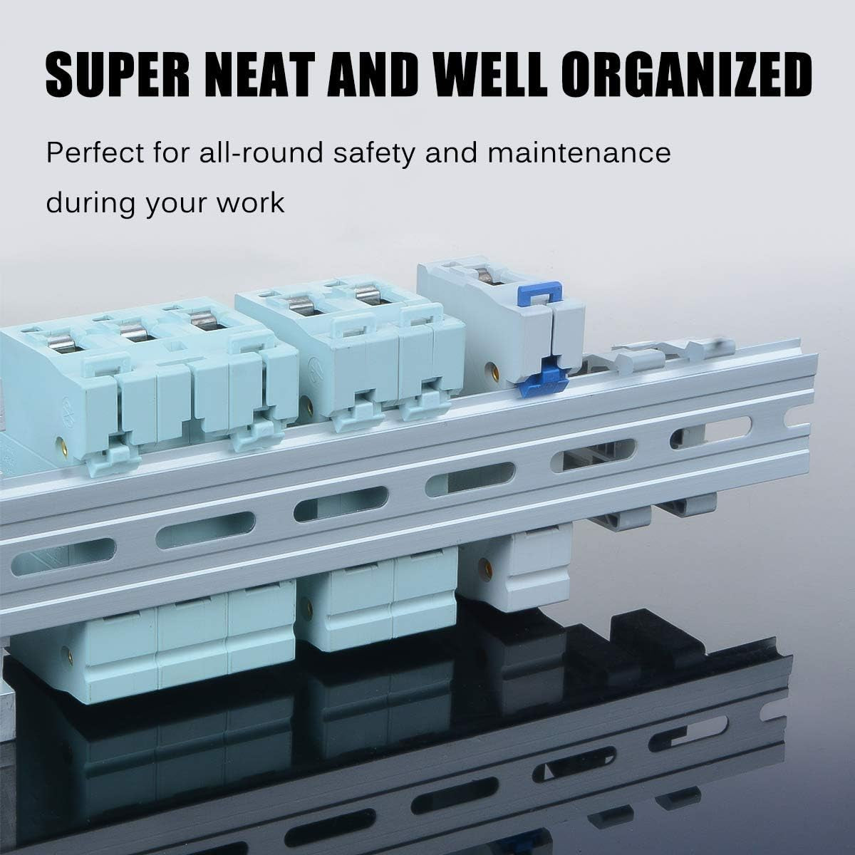 10 Pieces 1 Meter Aluminum DIN Rail, Top Hat Slotted DIN Rails with Rohs for Professionals and DIY Cut Length | Hardware Components Mounting - 1 Meter Long, 35Mm Wide, 7.5Mm High