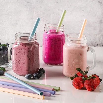 100 Pcs Jumbo Smoothie Straws, Disposable Wide Plastic Drinking Straws, Colorful Plastic Straws for Milkshakes, Smoothies, Boba, Bubble Tea, Ice Coffee - 8.5"L, 0.4" D