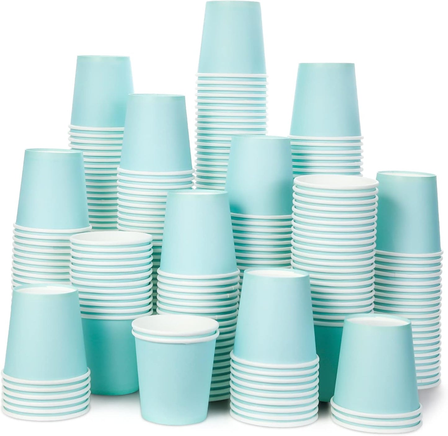 [210 Pack] 3 Oz Paper Cups, Sky Blue Mouthwash Cups, Disposable Bathroom Cups, Espresso Paper Cups for Party, Picnic, BBQ, Travel, and Event