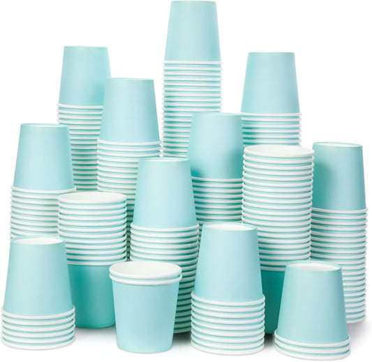 [210 Pack] 3 Oz Paper Cups, Sky Blue Mouthwash Cups, Disposable Bathroom Cups, Espresso Paper Cups for Party, Picnic, BBQ, Travel, and Event
