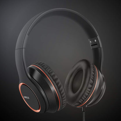 X8 Over-Ear Wired Headphones with Microphone with 1.45M-Tangle-Free Nylon Line&3.5Mm Plug,Lightweight Foldable & Portable Headphones for Smartphone,Tablet,Computer,Mp3/4(Space Black)