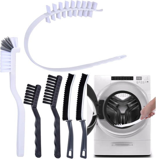Washing Machine Cleaning Brush Set, Front Load Washer Machine Cleaner Accessories with 1PCS Drum Slot Cleaner Brushes and 5PCS Crevice Cleaning Brush for Washer Rubber Seal