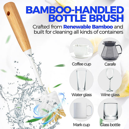 6 Pack Kitchen Brush Set & 6 Pack Bamboo Dish Brush Set