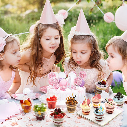 50 Sets, 9 Oz Clear Plastic Cups with Dome Lids (No Hole) - Disposable Cups for Ice Cream,Cake,Fruit,Parfait, Dessert, Pudding and Jello Shot