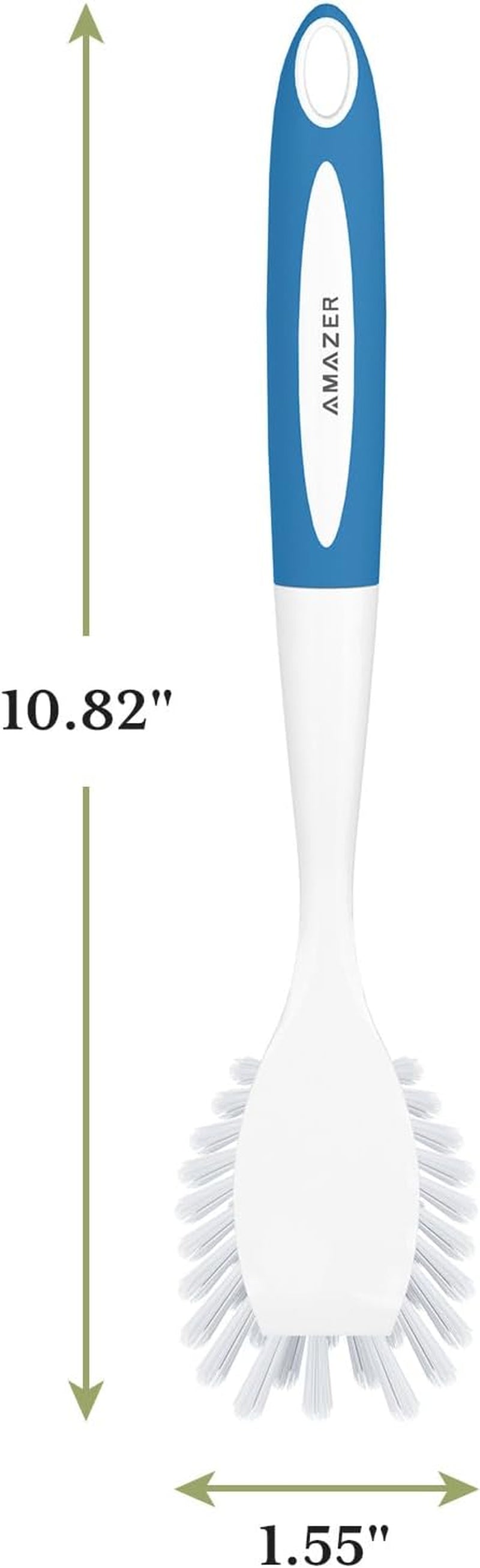 Dish Brush with Handle, 2 Pack Kitchen Scrub Brushes for Cleaning, Dish Scrubber with Stiff Bristles for Sink, Pots, Pans