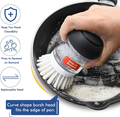 Palm Brush Refills for OXO Soap Dispensing Dish Brush - 4 Pack Cleaning Replacement Brush Head for OXO Palm Brush(White)