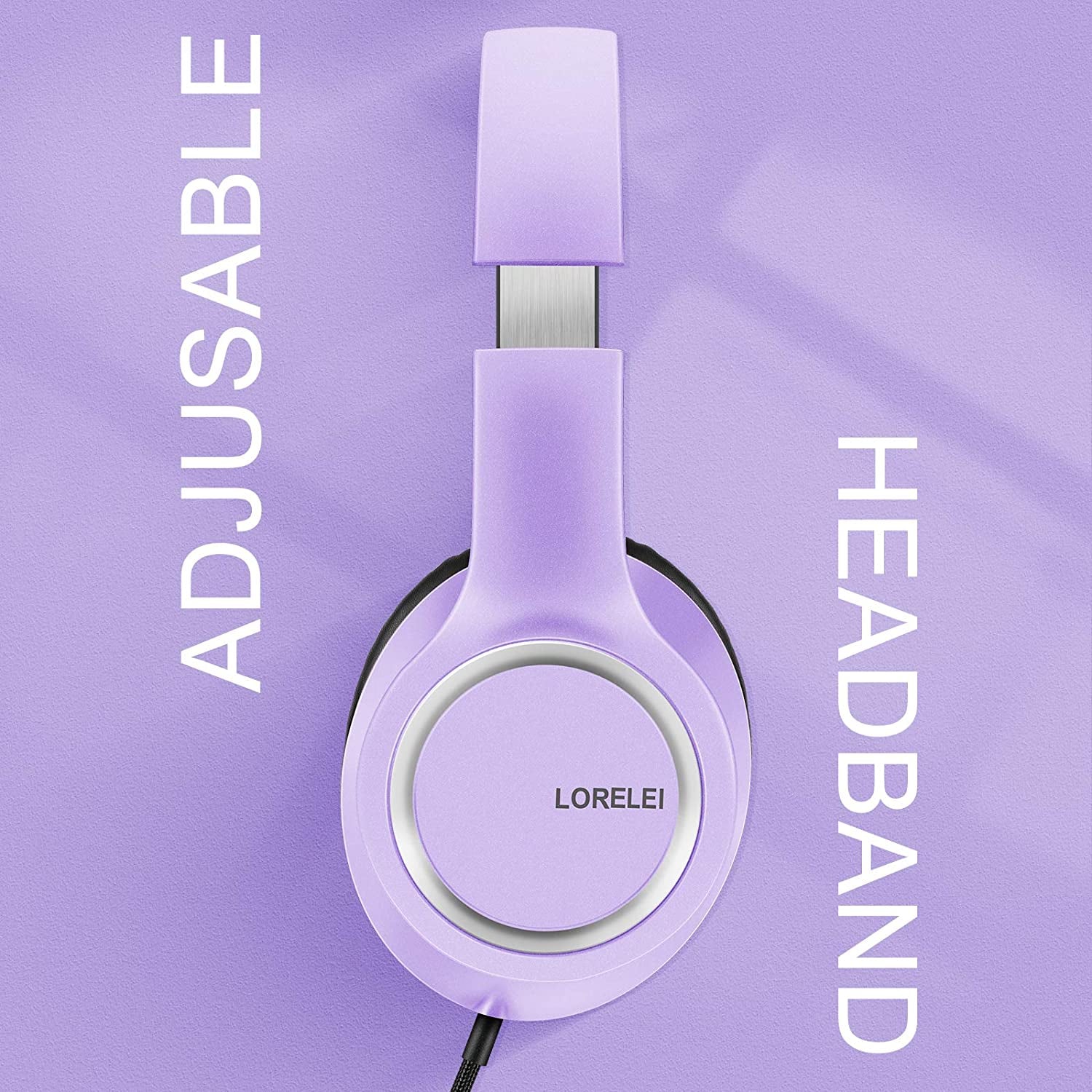 X8 Over-Ear Wired Headphones with Microphone with 1.45M-Tangle-Free Nylon Line&3.5Mm Plug,Lightweight Foldable & Portable Headphones for Smartphone,Tablet,Computer,Mp3/4(Dark Purple)