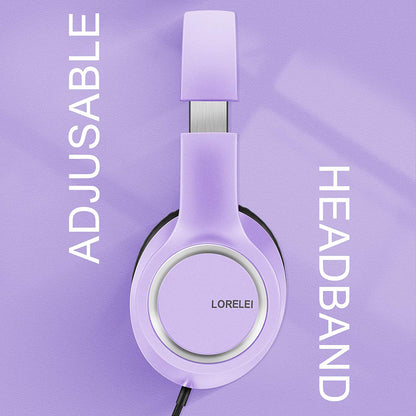 X8 Over-Ear Wired Headphones with Microphone with 1.45M-Tangle-Free Nylon Line&3.5Mm Plug,Lightweight Foldable & Portable Headphones for Smartphone,Tablet,Computer,Mp3/4(Dark Purple)
