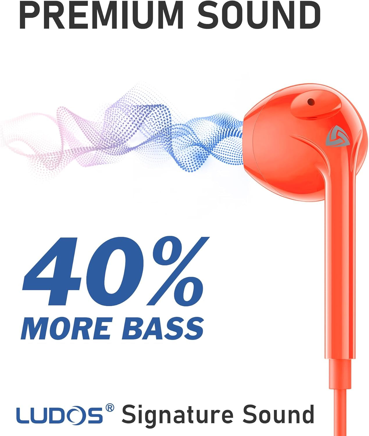 Zenith Wired Earbuds In-Ear Headphones, 2 Years Warranty, Earphones with Microphone, Corded for 3.5Mm Jack Ear Buds for Iphone, Samsung, Computer, Laptop, Kids, School Students, Woman - Coral