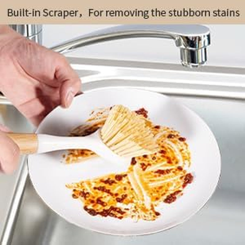 5 Pieces Cast Iron Cleaner Kit Include Stainless Steel Chainmail Scrubber, Dish Scrub Brush, Dual Sided Kitchen Dish Scrubber Sponge, Hot Handle Holder for Cleaning Cast Iron Skillets, Pot & Pans