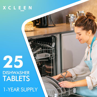Dishwasher Cleaner and Deodorizer Tablet 25 Count, Deep Cleaning Tablet Helps Remove Limescale, Mineral Buildup and Odor, Formulated to Clean inside All Machines