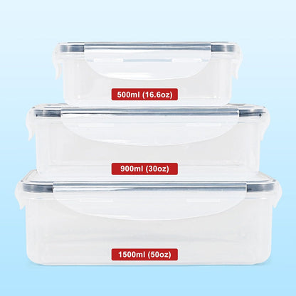 [3 Pcs] Food Storage Containers with Lids Airtight - Bpa-Free, 100% Leak-Proof,Meal Prep Containers for Kitchen Storage and Organization, Dishwasher & Microwave, Freezer Safe(Rectangle)