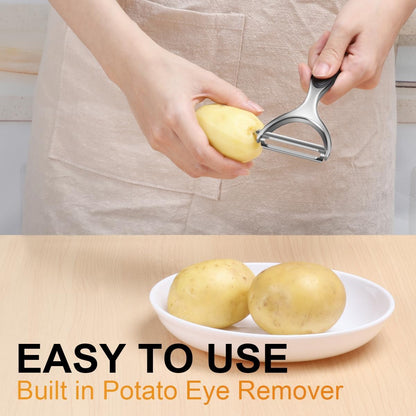 Y Shape Vegetable Peeler for Kitchen, Potato Peelers for Fruit Straight Blade, Durable Non-Slip Handle, Black