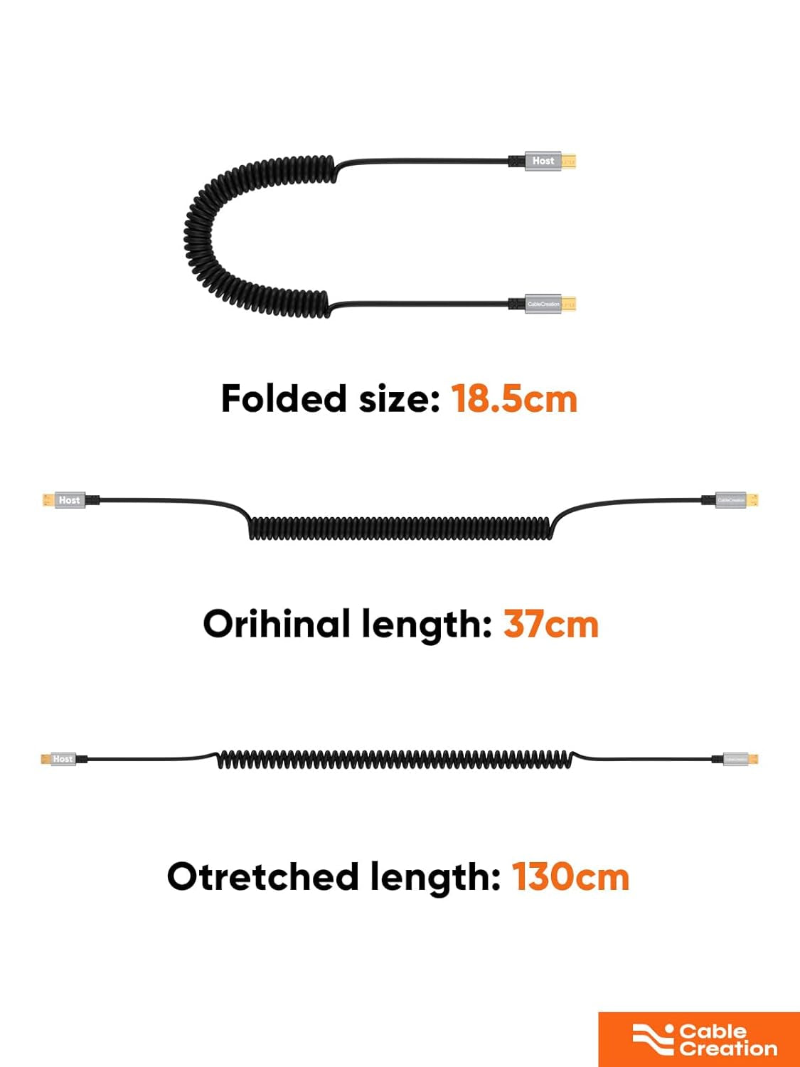 , Coiled Cable 5FT, USB C Cable 3A Fast Charging Coiled USB C to USB C with Premium Aluminum Shell Stretched 1.5-5 Feet for Macbook Pro Air, Galaxy S21 S20 S10 Etc