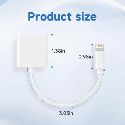 (Apple Mfi Certified) Lightning to SD Card Camera Reader for Iphone,Trail Camera Viewer SD Memory Card Reader Adapter Compatible with Iphone 14/13/12/11/Xs/Xr/X/8/7/Ipad,Plug and Play