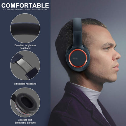 X8 Over-Ear Wired Headphones with Microphone with 1.45M-Tangle-Free Nylon Line&3.5Mm Plug,Lightweight Foldable & Portable Headphones for Smartphone,Tablet,Computer,Mp3/4(Dark Blue)