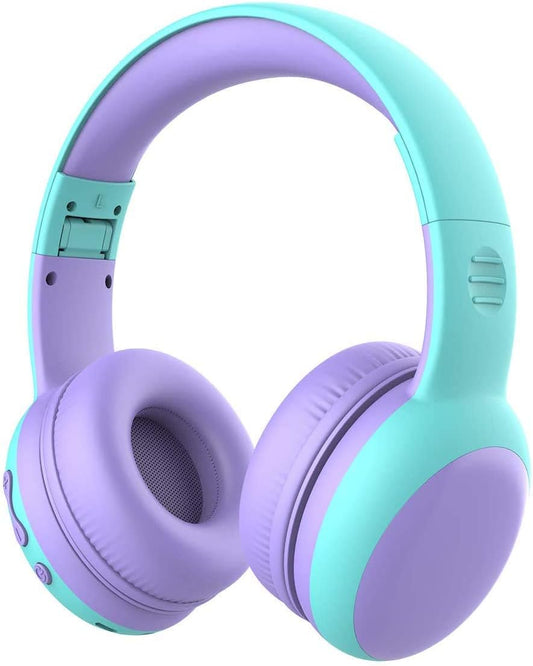 Kids Bluetooth Headphones, Portable Wireless Headset for Kids, Bluetooth 5.3, Over-Ear Cat Ear Toddler Headphones with Microphone, 85Db Volume Limited, AUX Cord,40 Hours Playtime(Purple)