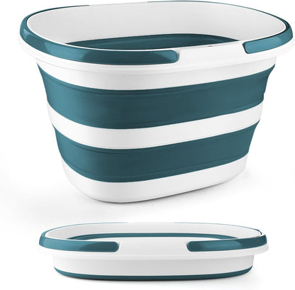 Collapsible Bucket for Cleaning, 16L Mop Bucket with Handle for Floor Window Car Washing, Silicone Ice Buckets for Parties Camping Fishing Beach, RV Laundry Storage Household Cleaning Supplies