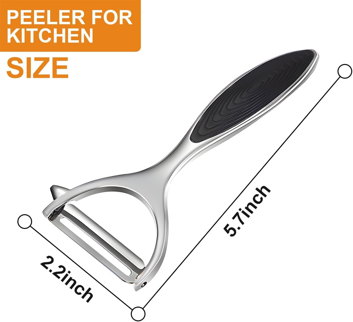 Y Shape Vegetable Peeler for Kitchen, Potato Peelers for Fruit Straight Blade, Durable Non-Slip Handle, Black