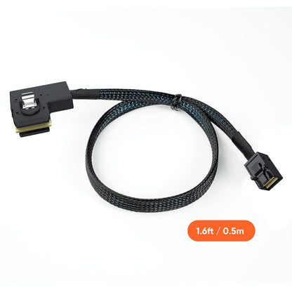 1.6FT Mini SAS SFF-8643 to Mini SAS 36Pin SFF-8087 Left Angle Cable, 0.5M (12Gb/S)