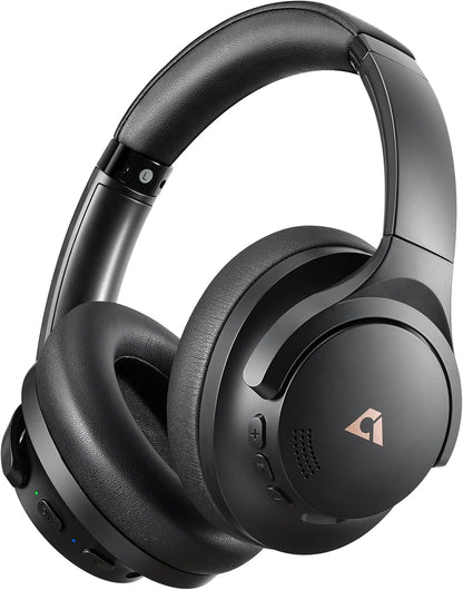 Y8+ Noise Cancelling Headphones Bluetooth, Wireless LDAC Hi-Res Audio, Custom EQ via App, 75H Playtime, Comfort Fit, over Ear Headphones Foldable for Airplane Travel Home Office Black