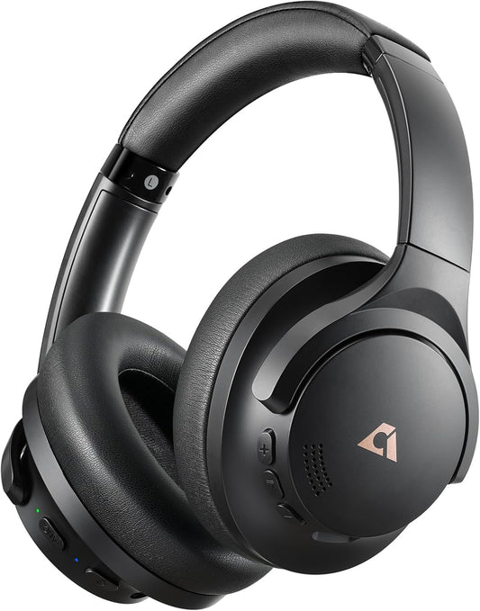 Y8+ Noise Cancelling Headphones Bluetooth, Wireless LDAC Hi-Res Audio, Custom EQ via App, 75H Playtime, Comfort Fit, over Ear Headphones Foldable for Airplane Travel Home Office Black