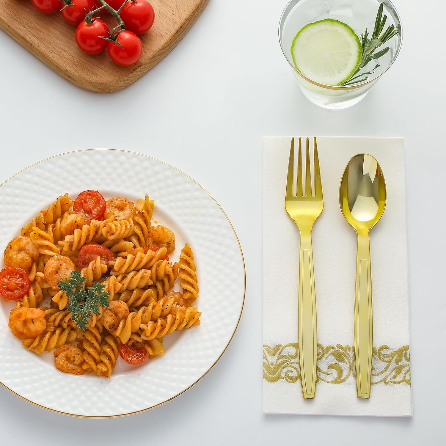 100 Pcs Gold Plastic Forks, Disposable Plastic Forks, Plastic Utensils for Parties, Weddings, Picnics, Big Event, Daily Use - BPA FREE