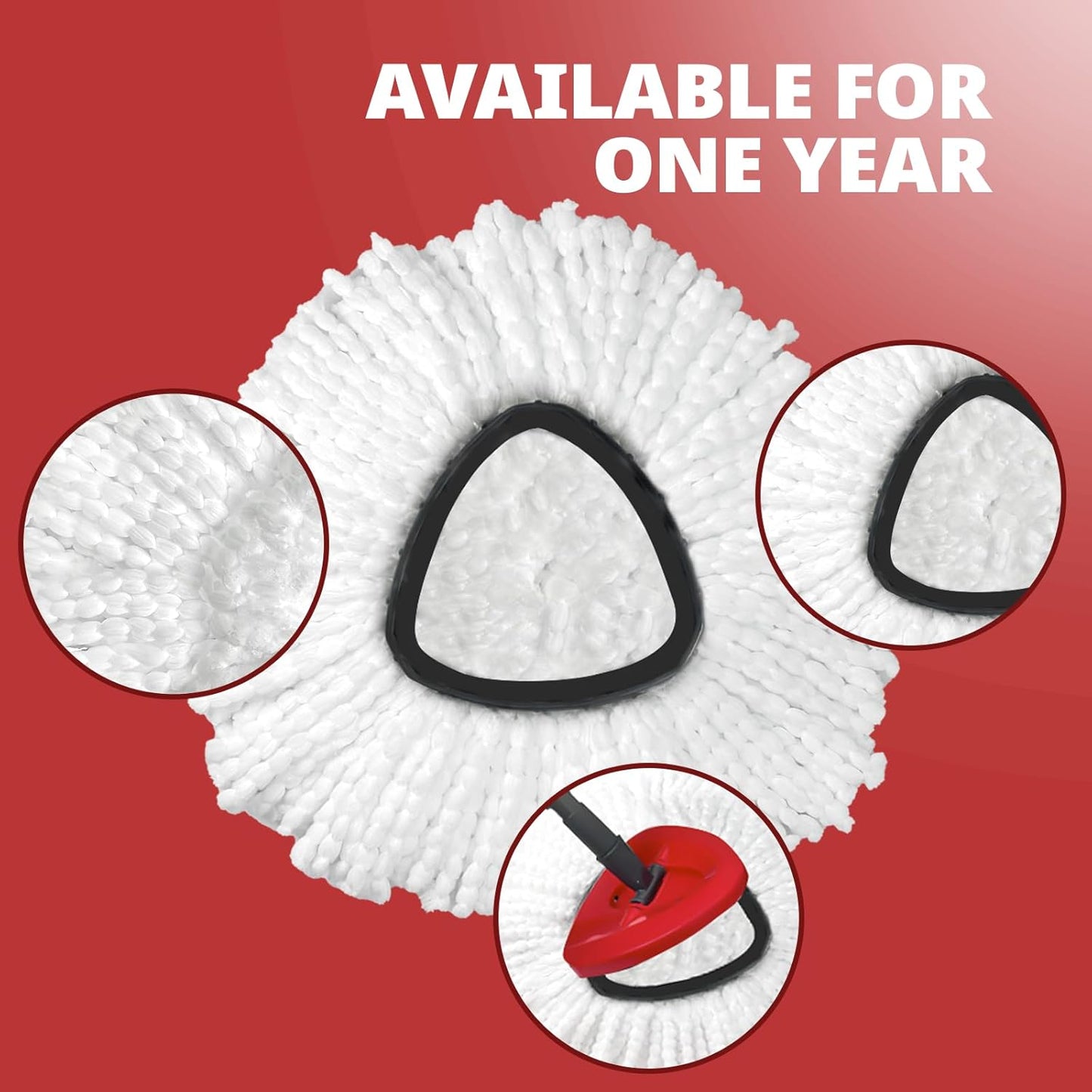 Spin Mop Replacement Head, 3 Pack Mop Replacement Head Easywring 1-Tank System, Easy Cleaning, Microfiber, Spin Mop Refills, Machine Washable