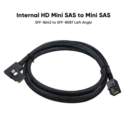 1.6FT Mini SAS SFF-8643 to Mini SAS 36Pin SFF-8087 Left Angle Cable, 0.5M (12Gb/S)