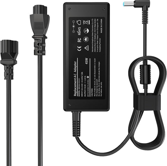 45W 19.5V 2.31A for HP Laptop Charger Blue Tip 4.5Mm,Hp Pavilion X360 11 13 15, Zbook 14U G4 G5 15U 15 G3, 14 15 Notebook, Stream 11 13 14,Elitebook Folio,Spectre,Envy AC Adapter with Power Cord