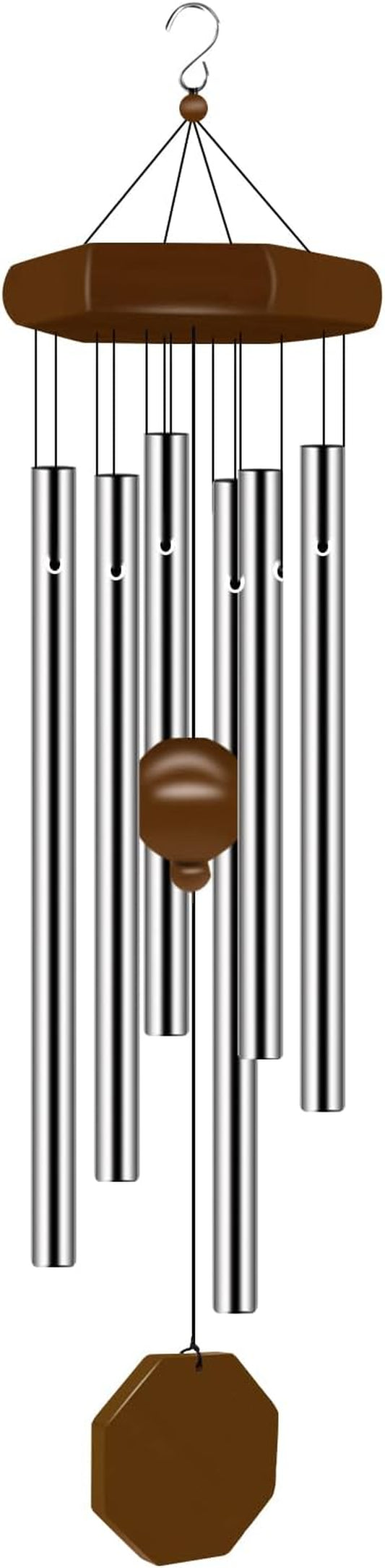 Wind Chimes for Outside, Wind Chimes Outdoor Deep Tone with 6 Tuned Tubes, Memorial Wind Chime for Garden, Patio and Home