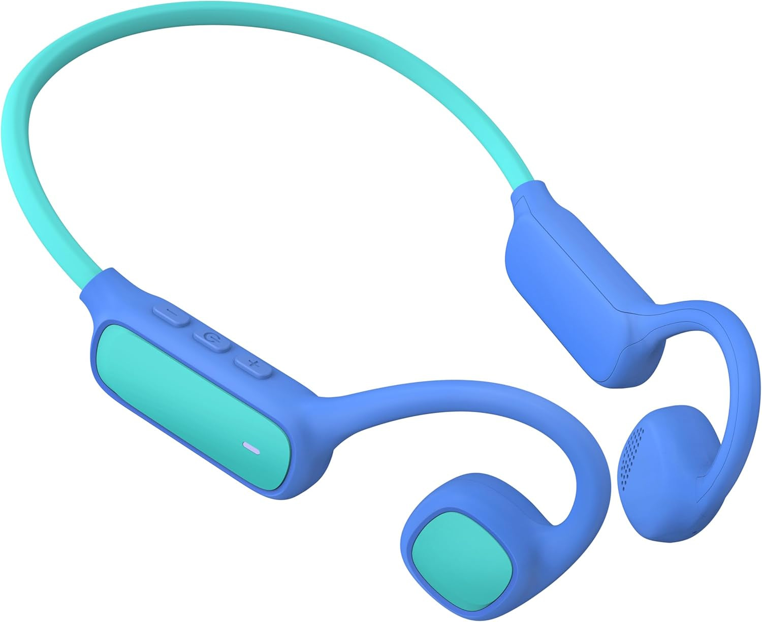 Kids Headphones, Bluetooth 5.3 Air Conduction Open Ear Headphones, 85Db Volume Limited, with Mic, IPX5 Waterproof, 360° Bending, 20H Playtime, Kids Headphones Wireless for Ipad/Sports (Blue)