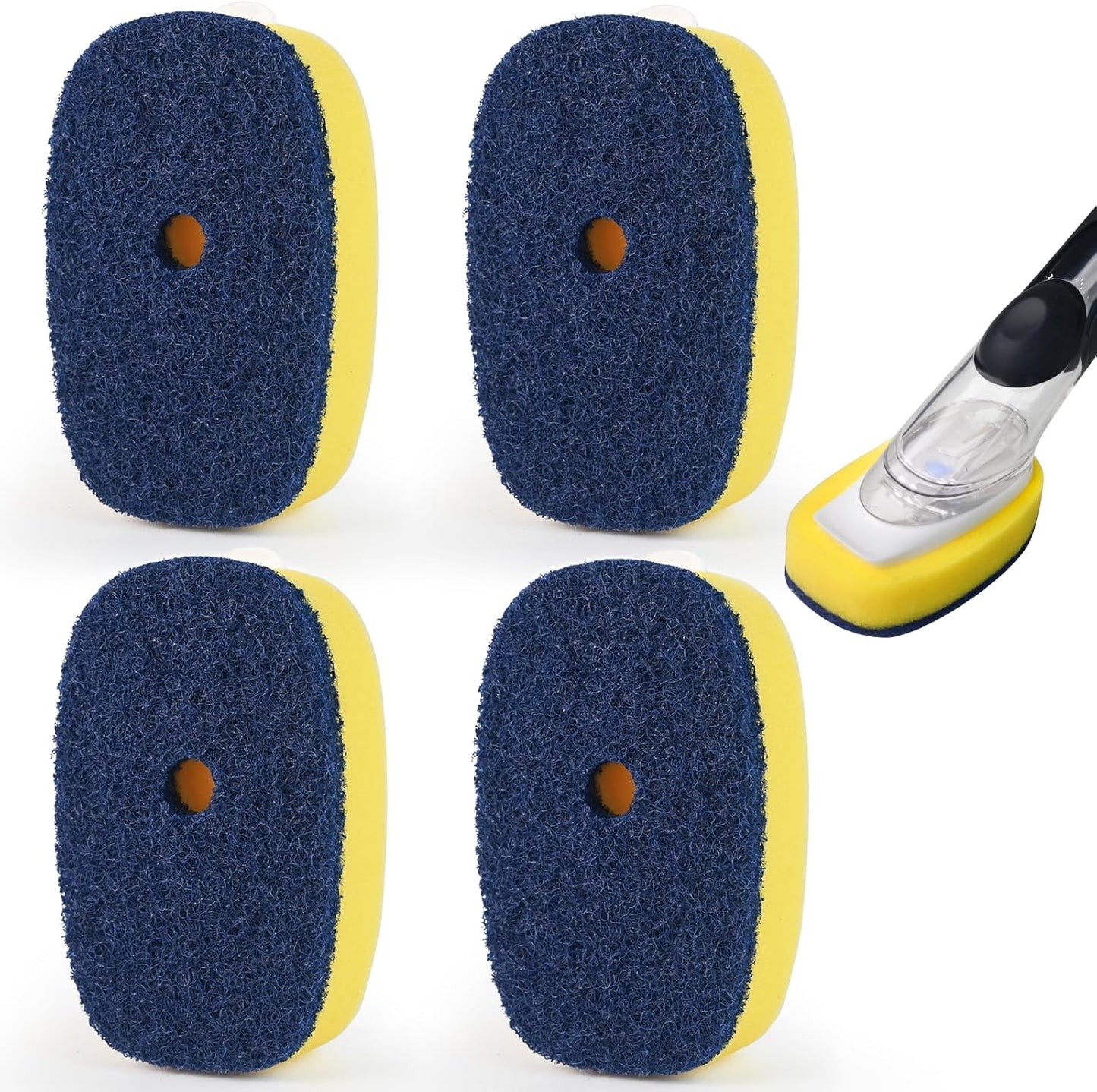 Sponge Brush Refills for OXO Soap Dispensing Dish Brush - 4 Pack Dish Cleaning Soap Dispensing Head Replacement for Scrubber