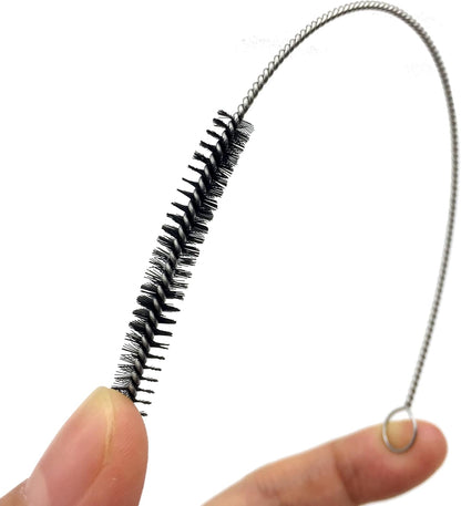 10 Piece Stainless Steel Straw Cleaning Brush Set - Durable Nylon Bristles - Multi-Size for Reusable Straws, Sippy Cups, and Narrow Neck Containers