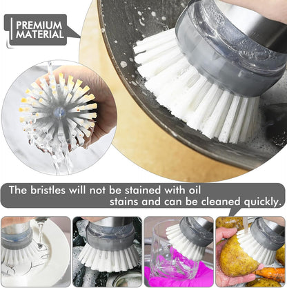 Palm Brush Refills for OXO Steel Soap Dispensing Dish Brush - 4 Pack Cleaning Replacement Brush Head for OXO Palm Brush(Grey)