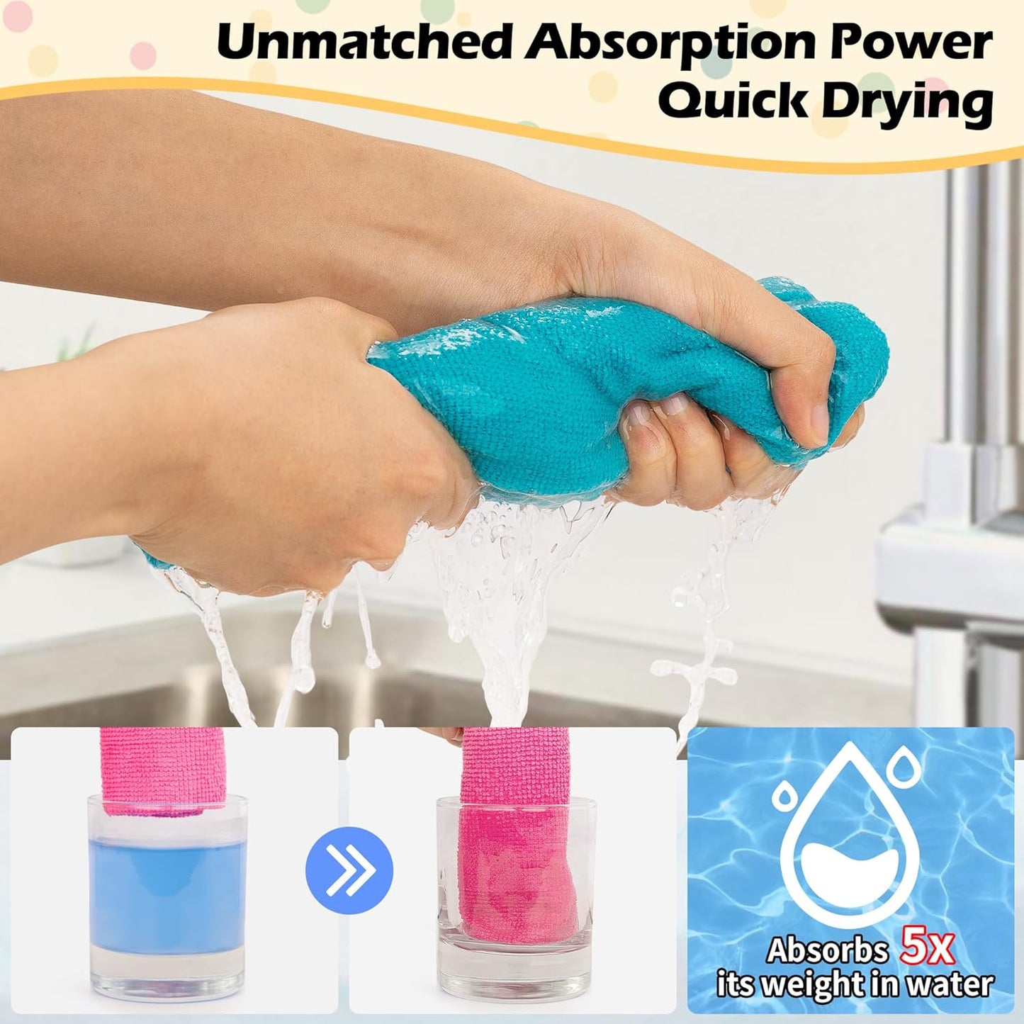 Laundry Detergent Sheets - 200 Loads (100 Sheets) Microfiber Cleaning Cloth, 20 Pack Cleaning Rags, Cleaning Towels for Housekeeping,