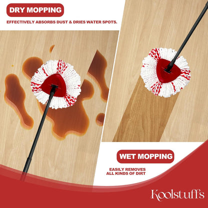 [2026 New Version] Mop Head Replacement - 40% More Cleaning Power，3 Pack Spin Mop Replacement Head for Easy Wring 1-Tank System, Easy Cleaning, Microfiber and Machine Washable