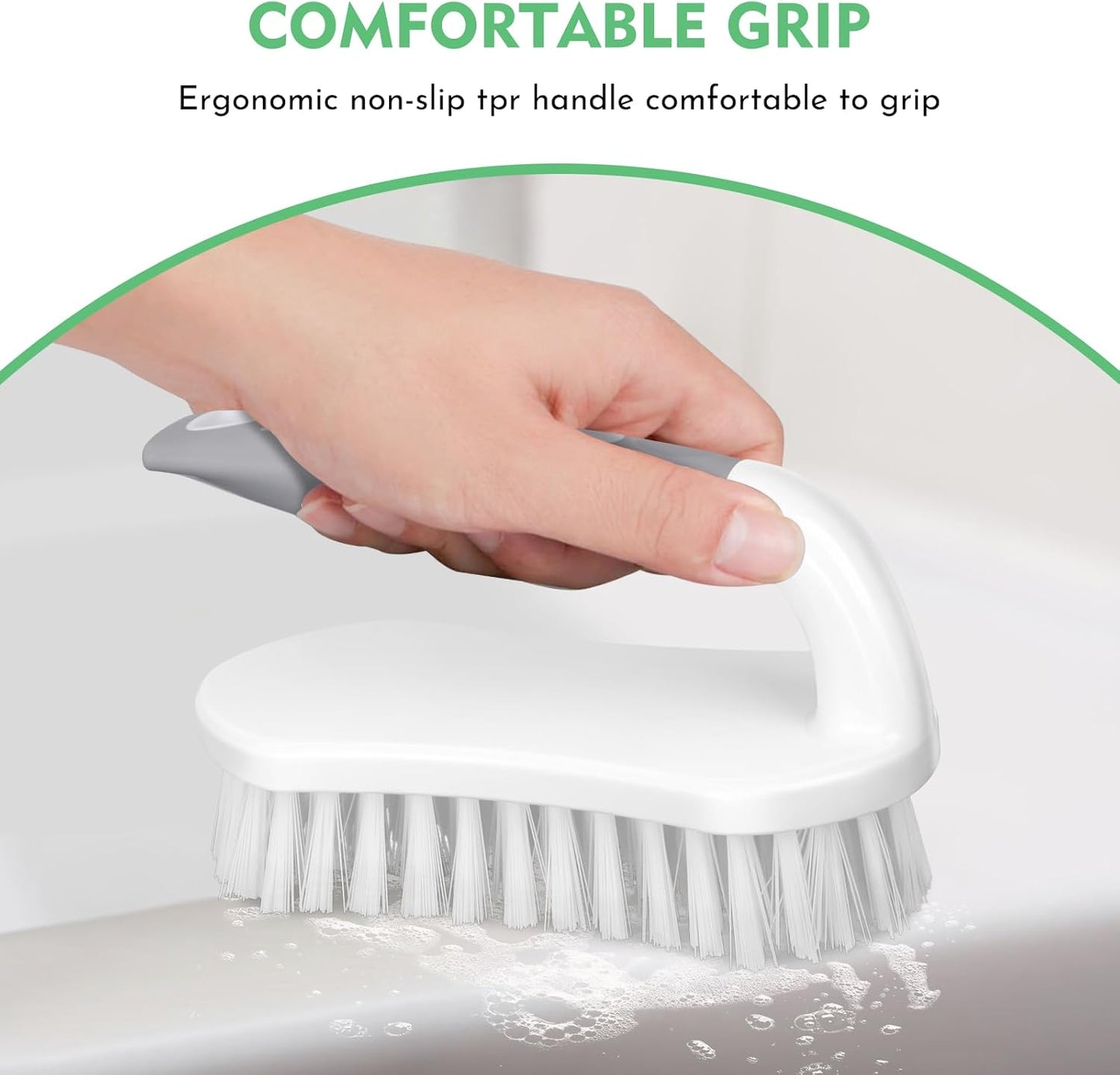 Scrub Brush, Heavy-Duty Scrub Brushes for Cleaning with Stiff Bristles Cleaning Brush for Shower, Bathroom, Carpet, Kitchen and Bathtub Scrubber - 2 Pack