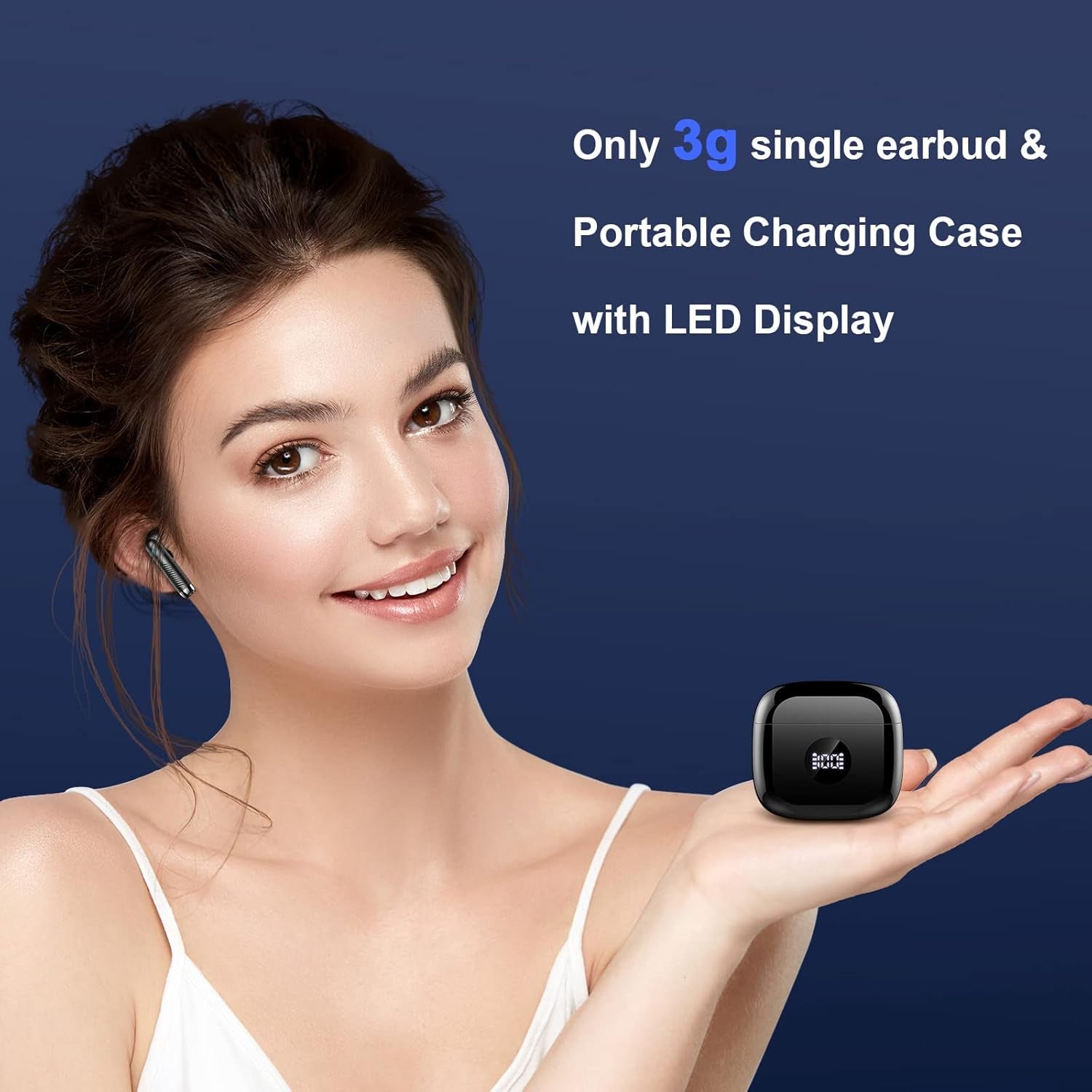 Wireless Earbuds, Bluetooth 5.4 Headphones Stereo Bass, in Ear Earphones 4 ENC Noise Cancelling Mic, 40H Playtime Ear Buds with Mini USB C Charging Case, IP7 Waterproof Sports Earbuds for Android Ios