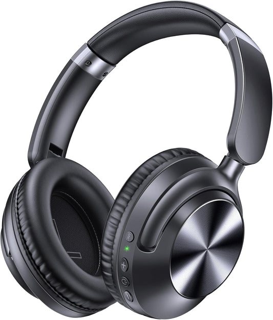 Hybrid Active Noise Cancelling Headphones 100H Playtime Wireless over Ear Bluetooth Headphone with Hi-Res Audio Fast Charging Comfort Earcups Headsets for Travel Home Office Phone PC Black